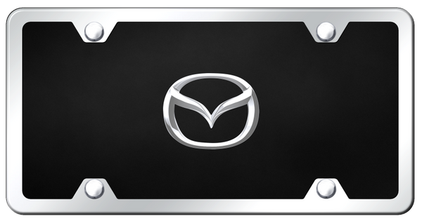 Mazda Mazda (New) Acrylic Kit - Chrome on Black License Plate - P.MAZ.2.CBK