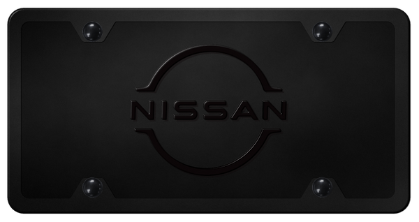 Nissan Nissan Logo Acrylic Kit - Black on Black License Plate - P.NISL.BBK