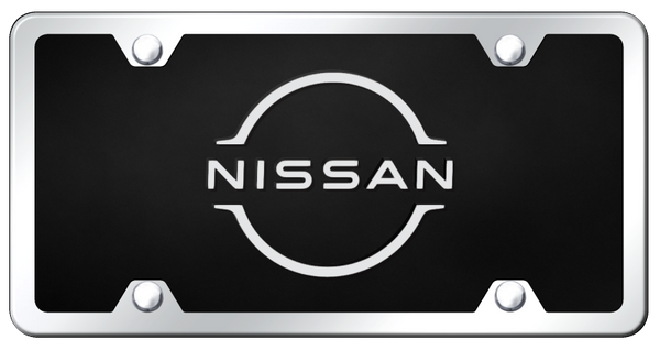 Nissan Nissan Logo Acrylic Kit - White on Black License Plate - P.NISL.WBK