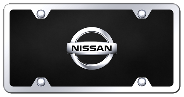 Nissan Nissan 2002 Acrylic Kit - Chrome on Black License Plate - P.NIS.2.CBK