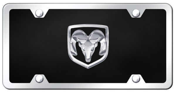 RAM Ram OEM Acrylic Kit - Chrome on Black License Plate - P.RAM.OEM.CBK