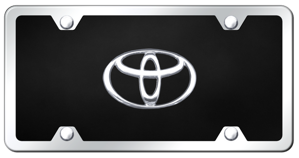 Toyota Toyota Acrylic Kit - Chrome on Black License Plate - P.TOY.CBK