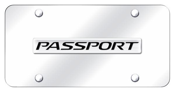 Honda Passport Name License Plate - Chrome on Mirrored License Plate - PAS.N.CC