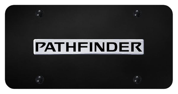 Nissan Pathfinder Chrome on Black 3D Bar License Plate - PAT.N.CB