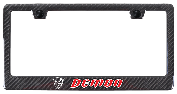 Plymouth Demon ABS Carbon Fiber Frame - UV Print on Black License Plate Frame - PCF.DMN.UB