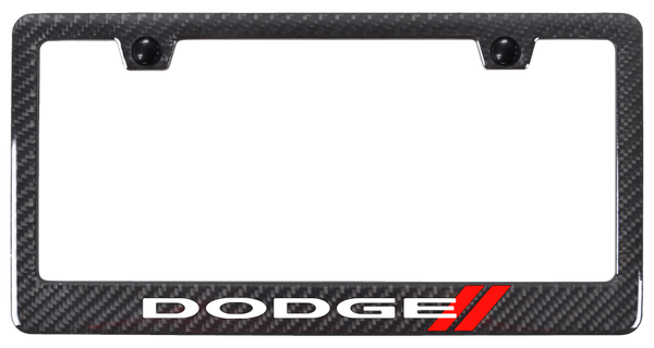 Dodge Dodge Stripe ABS Carbon Fiber Frame - UV Print on Black License Plate Frame - PCF.DODS.UB