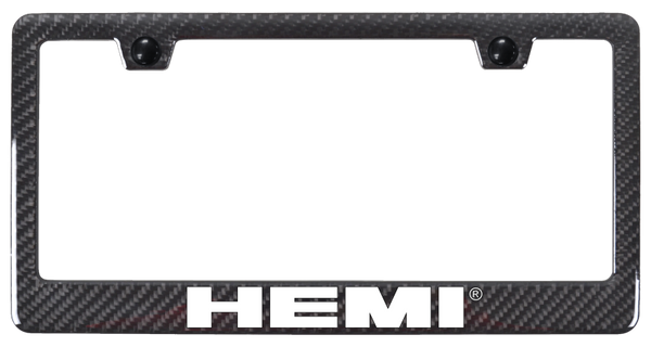 Mopar Hemi ABS Carbon Fiber Frame - UV Print on Black License Plate Frame - PCF.HEM.UB