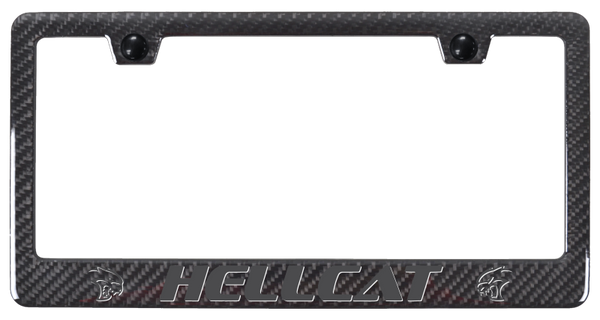 Mopar Hellcat Ghost ABS Carbon Fiber Frame - UV Print on Black License Plate Frame - PCF.HLC.GST.UB