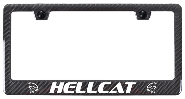 Mopar Hellcat ABS Carbon Fiber Frame - UV Print on Black License Plate Frame - PCF.HLC.UB