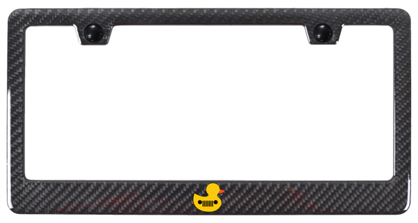 Jeep Jeep Duck Only ABS Carbon Fiber Frame - UV Print on Black License Plate Frame - PCF.JEEQ1.UB