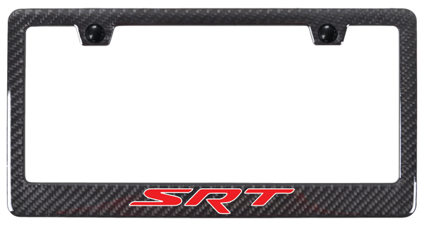 Dodge SRT ABS Carbon Fiber Frame - UV Print on Black License Plate Frame - PCF.SRT.UB