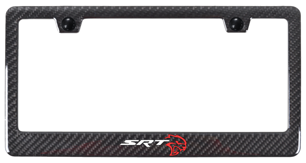 Dodge SRT Hellcat ABS Carbon Fiber Frame - UV Print on Black License Plate Frame - PCF.SRTH.UB