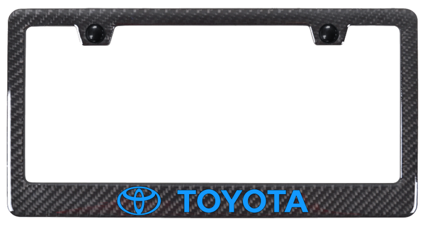 Toyota Toyota Blue Logo ABS Carbon Fiber Frame - UV Print on Black License Plate Frame - PCF.TOY.BL.UB