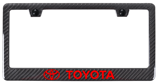 Toyota Toyota Red Logo ABS Carbon Fiber Frame - UV Print on Black License Plate Frame - PCF.TOY.R.UB