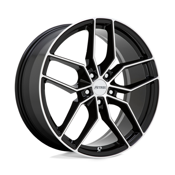 Petrol P5C GLOSS BLACK W/ MACHINED FACE Wheels for 2019-2023 ACURA RDX [] - 18X8 35 mm - 18"  - (2023 2022 2021 2020 2019)