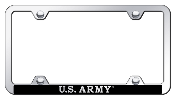 U.S. Army Wide Body ABS Frame - Laser Etched Mirrored License Plate Frame - PFW.ARMY.EC