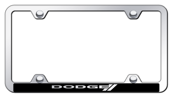 Dodge Dodge Stripe Wide Body ABS Frame - Laser Etched Mirrored License Plate Frame - PFW.DODS.EC