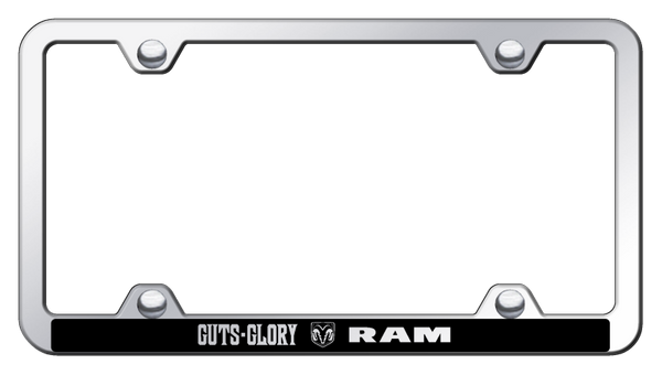 RAM Guts - Glory - Ram Wide Body ABS Frame - Etched Mirrored License Plate Frame - PFW.GGL.EC