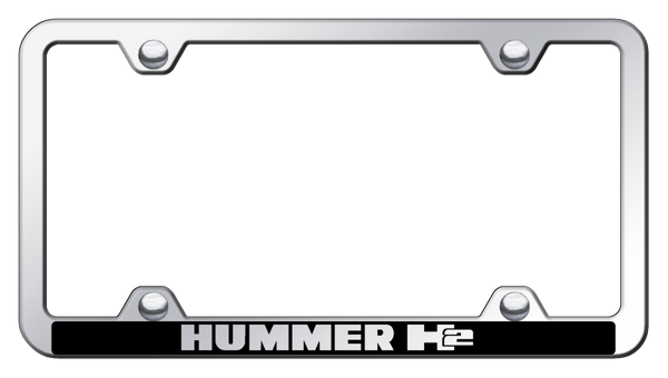 Hummer Hummer H2 Wide Body ABS Frame - Laser Etched Mirrored License Plate Frame - PFW.H2.EC