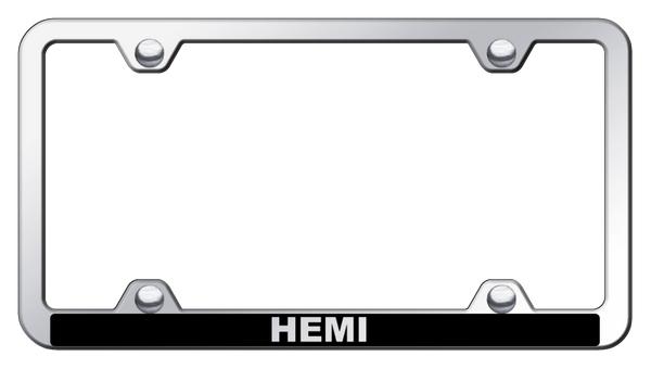 Mopar Hemi Wide Body ABS Frame - Laser Etched Mirrored License Plate Frame - PFW.HEM.EC