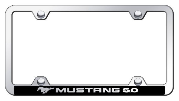 Mustang Mustang 5.0 Wide Body ABS Frame - Laser Etched Mirrored License Plate Frame - PFW.MUS5.EC