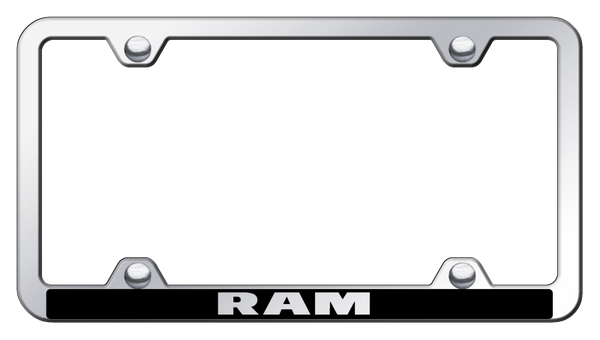 RAM Ram Wide Body ABS Frame - Laser Etched Mirrored License Plate Frame - PFW.RAM.EC