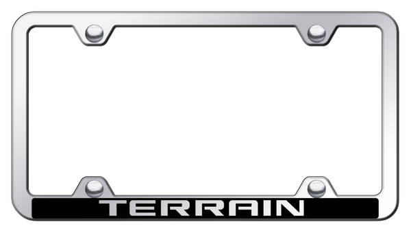 GMC Terrain Wide Body ABS Frame - Laser Etched Mirrored License Plate Frame - PFW.TRN.EC