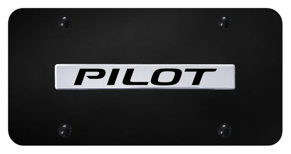 Honda Pilot Chrome on Black 3D Bar License Plate - PIL.N.CB