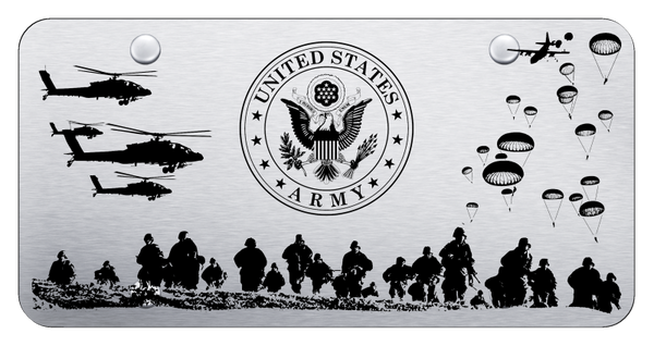 U.S. Army Theme License Plate - Laser Etched Brushed License Plate - PL.ARMYT.ES