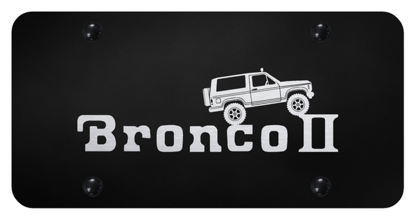 Ford Bronco II Climbing License Plate - Laser Etched Black License Plate - PL.BRO2C.EB