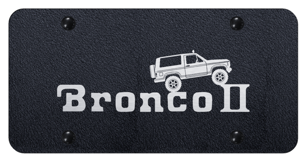 Ford Bronco II Climbing License Plate - Laser Etched Rugged Black License Plate - PL.BRO2C.ERB