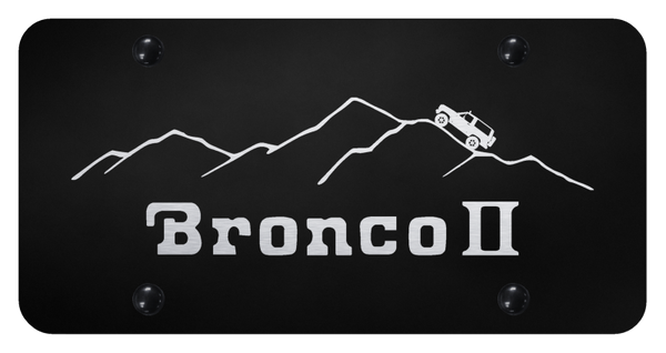 Ford Bronco II Mountain License Plate - Laser Etched Black License Plate - PL.BRO2M.EB