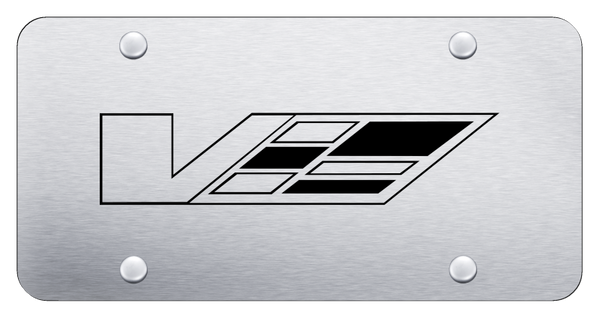 Cadillac Cadillac V Logo License Plate - Laser Etched Brushed License Plate - PL.CADV.ES