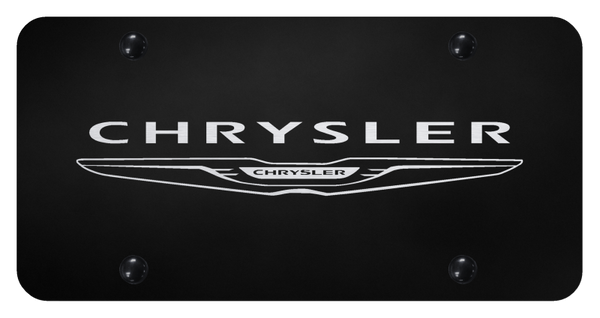 Chrysler Chrysler Name and Logo License Plate - Laser Etched Black License Plate - PL.CHRNL.EB