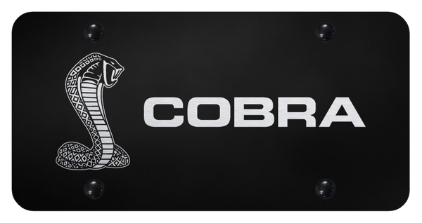 Mustang Cobra 2 License Plate - Laser Etched Black License Plate - PL.COB2.EB