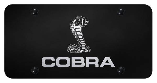 Mustang Cobra License Plate - Laser Etched Black License Plate - PL.COB.EB