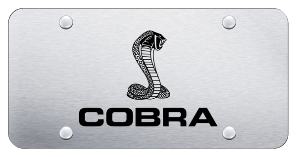 Mustang Cobra License Plate - Laser Etched Brushed License Plate - PL.COB.ES