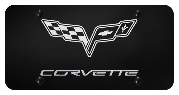 Chevrolet Corvette C6 License Plate - Laser Etched Black License Plate - PL.COV6.EB