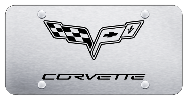 Chevrolet Corvette C6 License Plate - Laser Etched Brushed License Plate - PL.COV6.ES