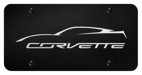 Chevrolet Corvette C7 Profile License Plate - Laser Etched Black License Plate - PL.COV7P.EB