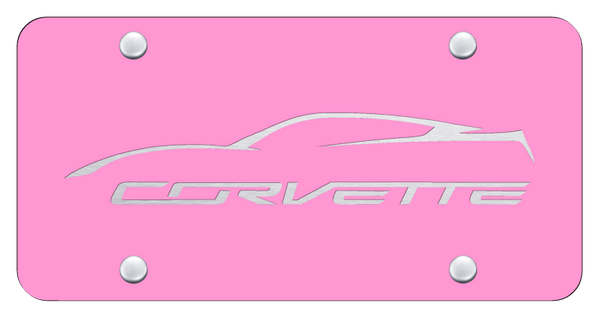 Chevrolet Corvette C7 Profile License Plate - Laser Etched Pink License Plate - PL.COV7P.EP