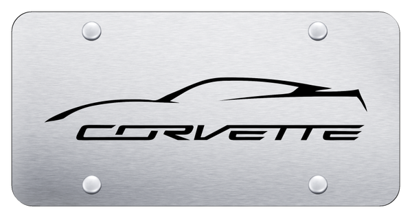 Chevrolet Corvette C7 Profile License Plate - Laser Etched Brushed License Plate - PL.COV7P.ES