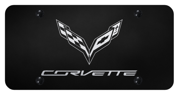 Chevrolet Corvette C7 License Plate - Laser Etched Black License Plate - PL.COV7.EB