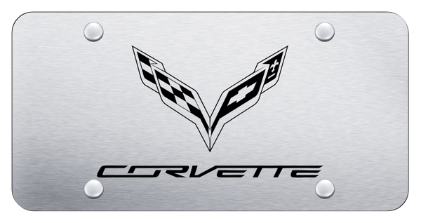 Chevrolet Corvette C7 License Plate - Laser Etched Brushed License Plate - PL.COV7.ES