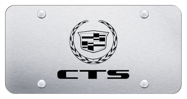 Cadillac CTS (Name and Logo) License Plate - Laser Etched Brushed License Plate - PL.CTSNL.ES