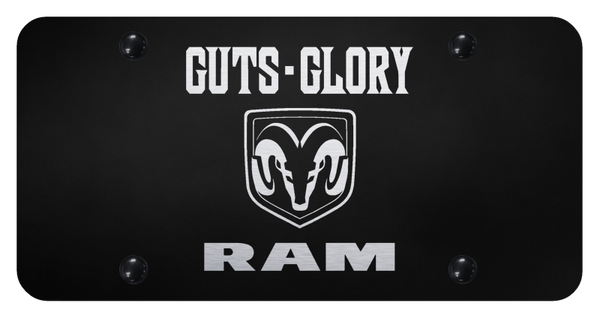 RAM Guts - Glory - Ram License Plate - Laser Etched Black License Plate - PL.GGL.EB