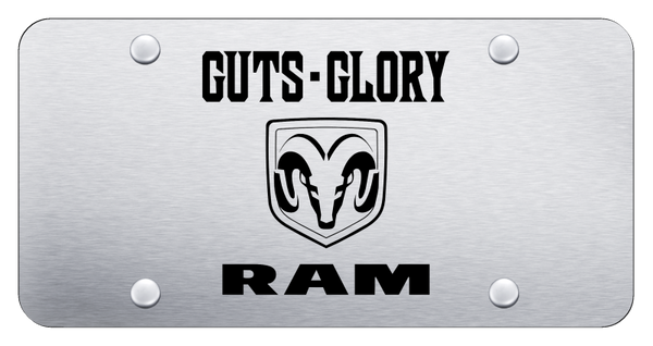 RAM Guts - Glory - Ram License Plate - Laser Etched Brushed License Plate - PL.GGL.ES