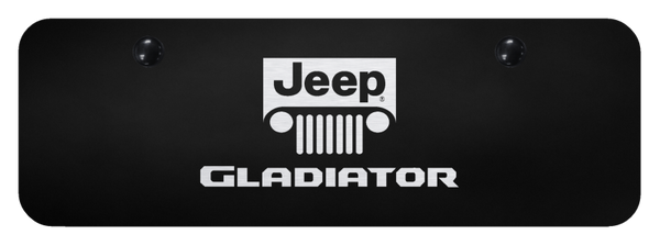 Jeep Gladiator Name and Logo Mini Plate - Laser Etched Black License Plate - PL.GLADNL.EBM