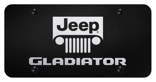 Jeep Gladiator Name and Logo License Plate - Laser Etched Black License Plate - PL.GLADNL.EB