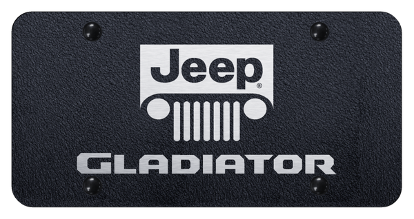 Jeep Gladiator Name and Logo Plate - Laser Etched Rugged Black License Plate - PL.GLADNL.ERB